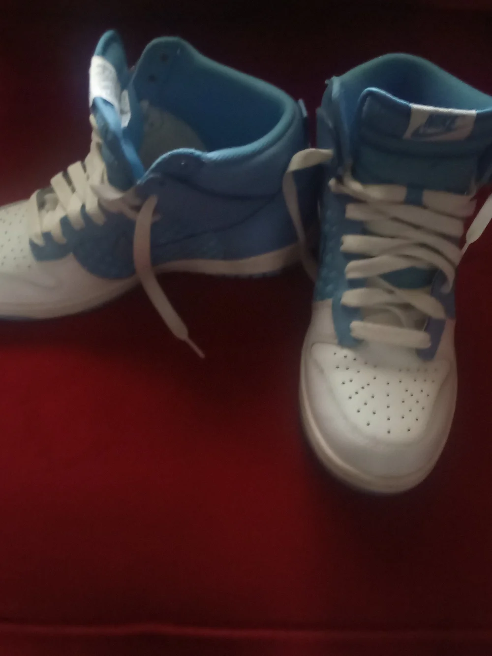 Nike Kids High-Top Sneakers in Light Blue and White